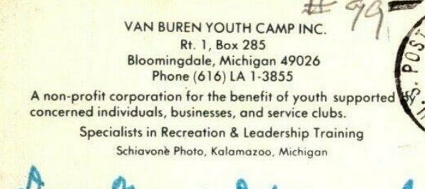 Van Buren Youth Camp - Old Postcard